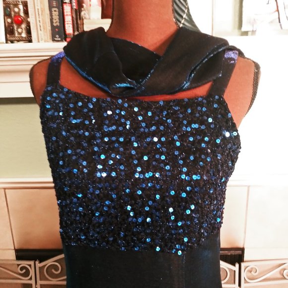 Formal Blue Dress, Midi Dress, Party Dress, Betsy and Adam by Jaslene, Size 14 - Picture 9 of 15